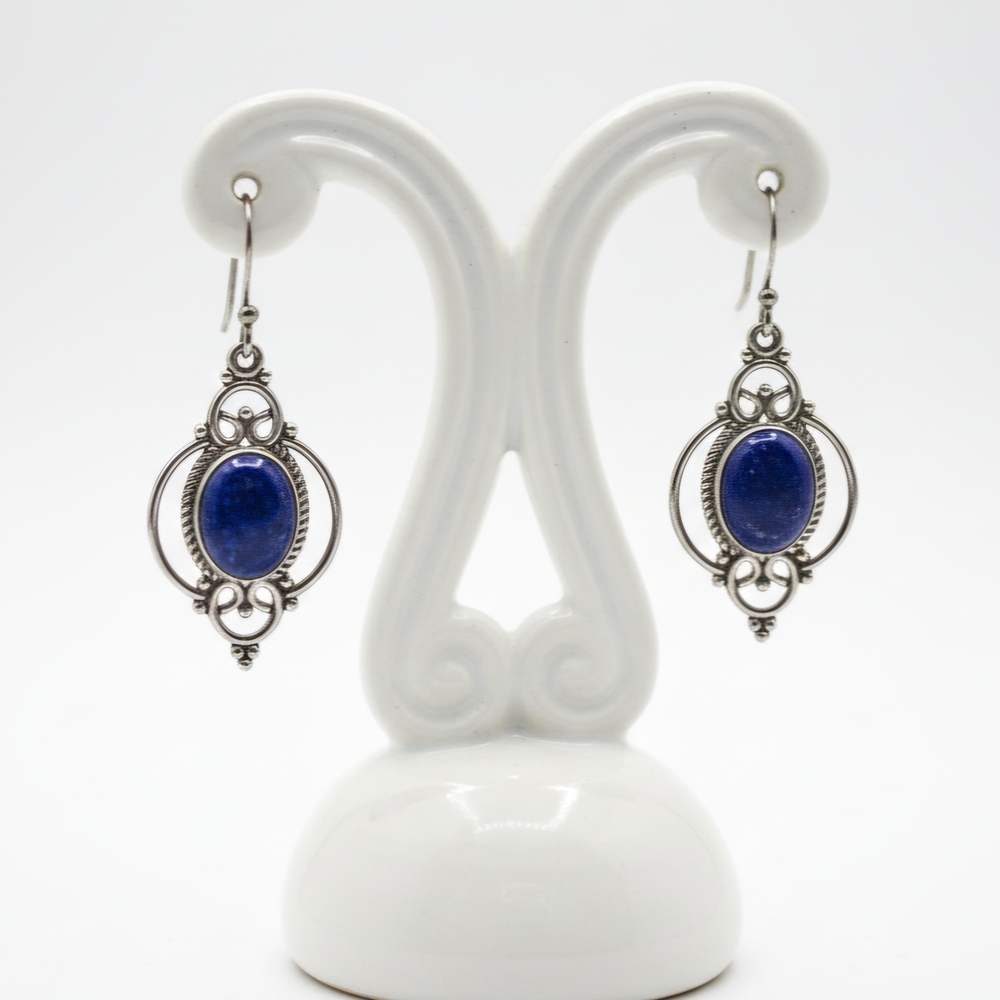 Double D Ranch Silver and Deep Blue Earrings